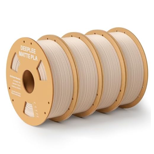 DEEPLEE Matte PLA Filament 1.75mm, 3D Printer Filament Dimensional Accuracy +/- 0.02mm, No Clogging, Higher Toughness, Cardboard Spool 3D Filament, 4 Pack Beige