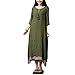 Produktbild Romacci Damen Kleid Unregelmäßiger Rand Beiläufige Boho Lang Maxikleider, S, Armee-grün