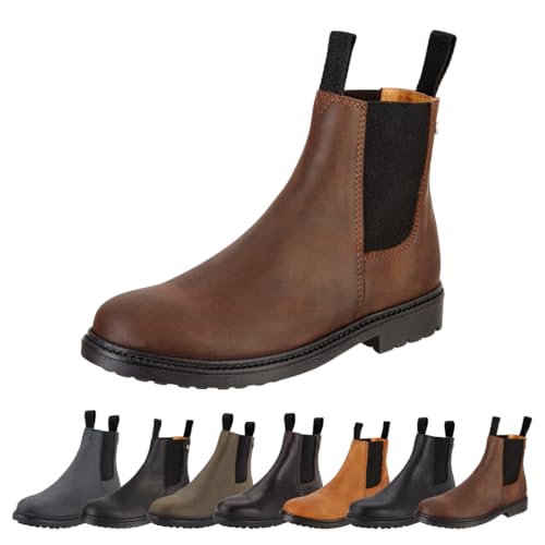 SUEDWIND FOOTWEAR Reitstiefeletten für Damen NEW WORK – Chelsea Boots aus Leder – Reit- & Freizeit-Stiefelette mit Ortholite-Fußbett, Gummisohle & Lederinnenfutter – Braun – Gr. 41