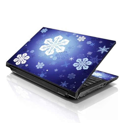 Image of LSS 15 15.6 Inche Laptop Notebook Skin Sticker with 2 Wrist Pads - Reusable Cover Protector Vinyl Sticker Cover Decal Fits 13 inch - 16 inch HP Asus Acer Samsung - Snow Flakes Pattern