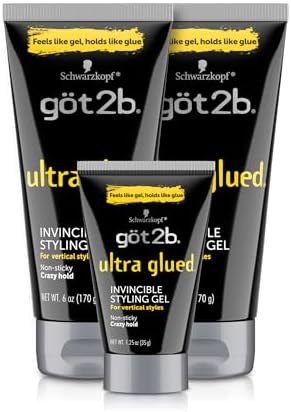 Ultra Glued Hair Gel, Extra Strong Hold, 6 Fl Oz + 1.25 Fl Oz