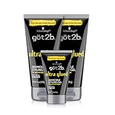 got2b Ultra Glued Invincible Styling Gel Set, 6 Fl Oz (2-Tube) + 1.25 Fl Oz Travel Size, Hair Gel for Men and Women with Extra Strong Hold, Non-Sticky, No-Flake Formula for Vertical Styles
