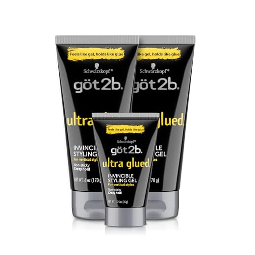 Got2B Ultra Glued Invincible Styling Gel 2 6oz tubes + 1 Travel 1.25oz tube