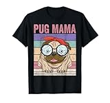 Pug Mujer - Diseño femenino de carlino con estética vintage para una mamá carlina que adora a su carlino. Camiseta pug, camiseta carlino, sudadera pug y sudadera carlino para mujeres.