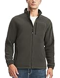 [Gopune] メンズ フリース ジャケット 保温 アウトドアウェア フルジップジャケット 軽量 アウター カジュアル コート スポーツウェア 登山着 日常着 春秋冬 大きいサイズ（グレー M）