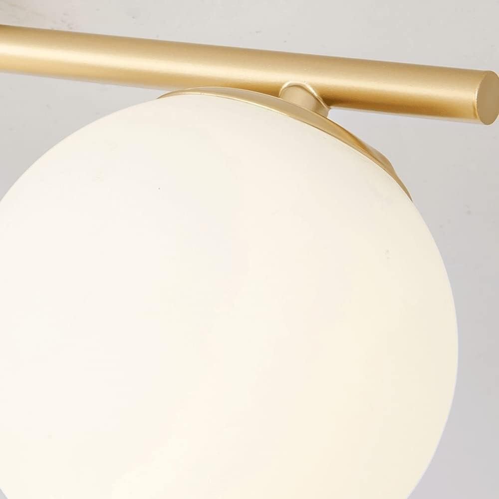 Mid Century Ceiling Light Fixtures Frosted Glass Globe White Shades Ceiling Mount Lamp Gold Semi Flush Mount Ceiling Light for Living Room Hallway Sputnik Chandelier Lightin, 2 Lights