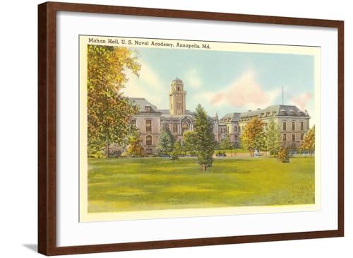 ART.COM Wall Art Print Naval Academy, Annapolis, Maryland on Brown Frame, 29" x 21"