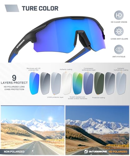 Image of Sport Polarized Sunglasses for Men and Women, Stylish and Lightweight Cycling Sunglasses with UV400 Protection
