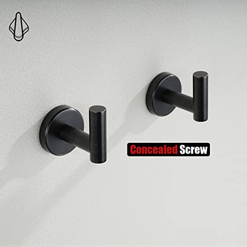 Jqk Bathroom Towel Hook Oil Rubbed Bronze, 304 Stainless Steel 0.8Mm Coat Robe Clothes Hook For Bathroom Kitchen Garage Wall Mounted (Pack Of 2), Th100-Orb-P2 #TOP6
