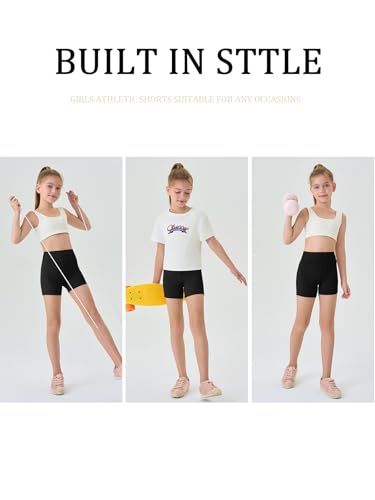 Haloumoning Girls Athletic Shorts Kids Workout High Waisted Volleyball Shorts Yoga Dance Gymnastics Shorts4