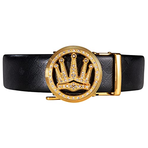 Image of Dubulle Men's Ratchet Belt Gold /Black /Red /Green /Blue /White Automatic Buckle Business Casual Belt Gift - Adjustable Fit
