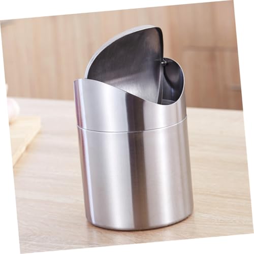 Caneca de basura rectangular de acero inoxidable Hemobllo para escritorio miniatura 3
