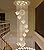 Modern Large Chandelier for Foyer Raindrop Crystal Chandeliers LED Dimmable High Ceiling Flush Mount Light Fixtures for Staircaes Hallway Entryway 78.7'' Gold