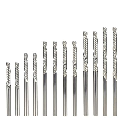 3.175mm Shank Router Bit 1/8inch Shank Single Flute Spiral Woodwork 1Pcs(3.175x15x45)