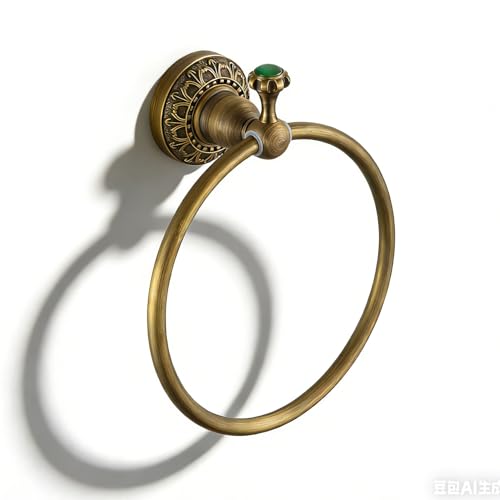 Towel Racks for Bathroom, NEWRAIN Wall Mounted Towel Ring, Antique Brass Hand Towel Holder Heavy Duty Towel Hanger for Bath,Kitchen