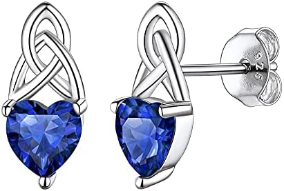 Suplight 925 Sterling Silver Claddagh Celtic Heart Stud Earrings, Dainty Tiny Irish Celtic Knot Jewelry for Women Girls (with Gift Box)