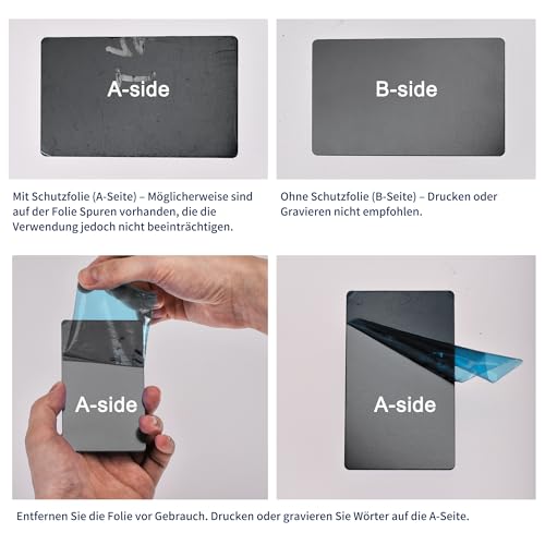 sourcing map 10 Stück Leere Metall Karten 100x60x1mm, Schwarz Metallkarte Aluminium Platte, DIY Lasergravur Rohlinge Tag für Klingelschild Visitenkarten Namensschilder Briefkasten Türschilder