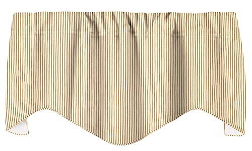 Brown And Beige Valance Curtains 53 X 18 Inches - Kitchen Valances For Windows Living Room Window Treatments - Farmhouse Kitchen Curtains, Rustic Kitchen Decor - Rod Pocket Lined Made In Usa #TOP23