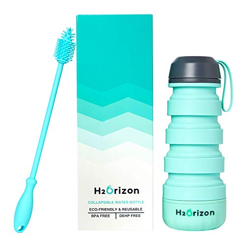 H2Orizon Collapsible Water Bottle - Silicone Water Bottle - Portable Leakproof Bottle