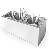 overstockedkitchen Flatware Organizers Stainless Steel Cylinder Flatware Silverware Utensil Holder O