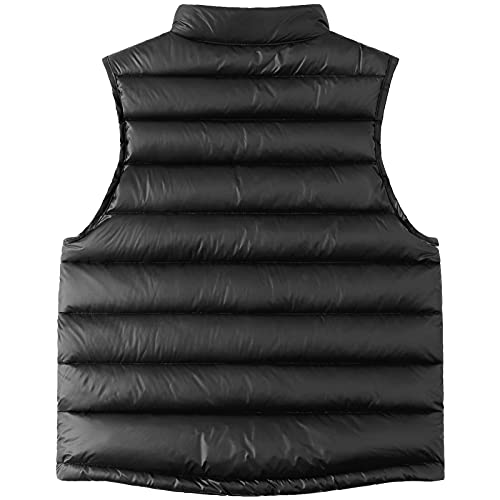 Aieoe Little Kids Winter Down Coat Vest Girls Warm Solid Windproof Outwear Waistcoat Outfits Clothes Water-Resistant Packable Puffer Vests Black 10-11 Years #TOP3