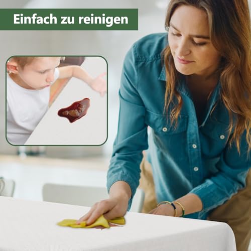 MOKANI Tischdeckenrolle, 1.16 m × 25m, Vliesstoff, Einweg Papiertischdecke Rolle, Tischdecke Bierzeltgarnitur, abwaschbare Tischdecke Geeignet für Party, Geburtstag, Hochzeit, Weiß