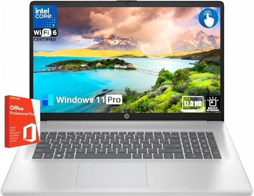 HP 17 �^�b�`�X�N���[���m�[�g�p�\�R��, 17.3�C���`HD+�f�B�X�v���C, 10�R�AIntel 7-150U(Beats i7-1335U), 64GB RAM, 2TB SSD, Intel�O���t�B�b�N�X, �o�b�N���C�g�L�[�{�[�h, Wi-Fi 6