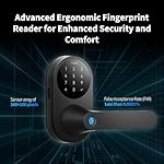 Aqara Smart Lock U300, Fingerprint Keyless Entry Door Lock with Handle, Matter Over Thread with Apple Home Keys, Touchscreen Keypad, Smart Lever Lock Supports Apple Home, Alexa, Google, IFTTT, Black - Image 4