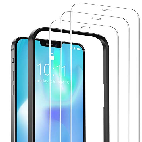 SAEYON [3 Stück] Glasfolie Schutzfolie für Apple iPhone 12 Pro Max, 6,7 Zoll iPhone 12 Pro Max Glasfolie Displayschutzfolie mit Positionierhilfe, Anti-Öl, Kratzer, Blasenfrei (6,7 Zoll) Cover