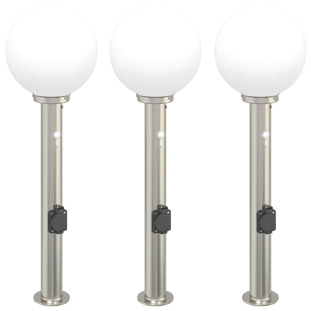 Lampadari in acciaio inox, 3 pezzi, 80 cm, con sensore di movimento PIR e presa IP44, per giardino, terrazza, illuminazione esterna, moderna e resistente alle intemperie