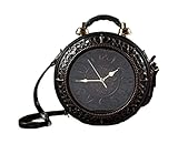 THUCHENYUC Clock Purse, Real Working Clock Handbags,PU Leather Retro Shoulder Bag For Women Vintage Shoulderbags Handbag For Girls (Color : Black, Size : 12 * 5 * 14.5IN) - Image 1