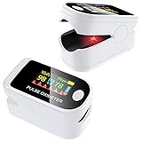 SOYES Oxímetro de pulso Pulsioxímetro de Dedo Digital con Pantalla OLED de SpO2,Oxímetro de dedo para medir la saturación de oxígeno en la sangre (Blanco)