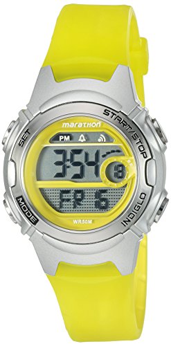 Marathon by Timex Women's TW5K96700 Digital Mid-Size Yellow/Gray Resin Strap Watch
