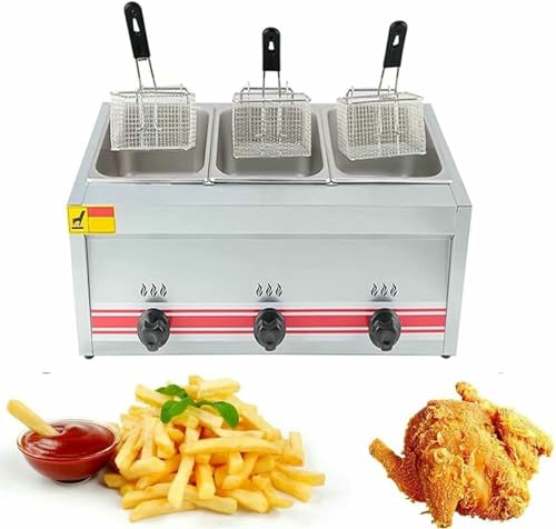 Freidora comercial, alimentada por gas LPG, máquina de freír profesional para restaurante y cocina doméstica Freidora comercial, alimentada por gas LPG, máquina de freír profesional para restaurante y cocina doméstica