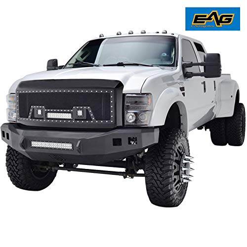 Eag Grille Rivet Black Stainless Steel Wire Mesh With Led Light Fit For 08-10 Super Duty #TOP1