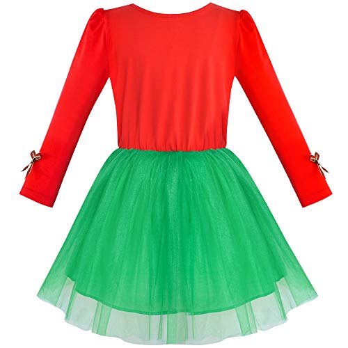 Jv94 Girls Dress Christmas Santa Hat Long Sleeve Party Dress Size 10 Red #TOP2