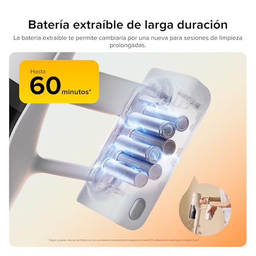 Miniatura 3 de roborock H60 aspiradora sin Cable, succión 115 AW, 60 min autonomía
