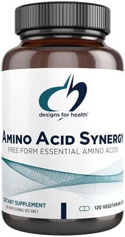 Designs for Health Amino Acid Synergy - Vegetarian Essential Amino Acids Supplement with BCAAs, Alpha-Ketoglutarate, Methionine + B6 (P-5-P) - Support for Athletes + Muscles (120 Capsules)