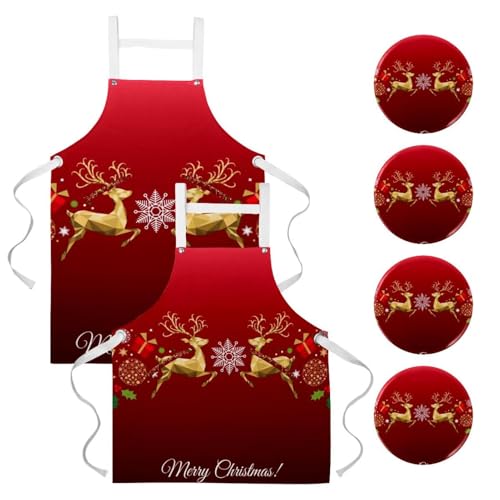 Tablier de cuisine pour pâtisserie et bistrot lot de 2 avec broches et carte