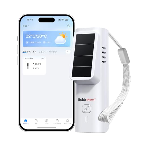 BaldrTherm �X�}�[�g�����x�v Bluetooth�Ή� ���� �\�[���[�[�d �����x �f�[�^�ۑ� �A���[���ʒm �M���� ���� �~�J�΍� ���C�����X �x�r�[���[�� ঒��މ��� �n���� �ƒ�p �R���p�N�g �X�^���h �݂艺���Ή� �z���C�g