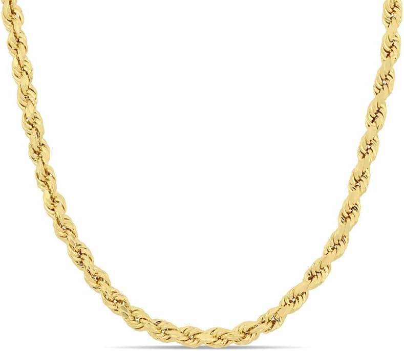 Gold Rope Chain Necklace for Men & Women – 100% Real 10k or 14k Gold, Lightweight, Premium Craftsmanship