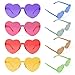 flintronic 8 Paar Hippie Herzförmige Brille, Transparente Candy Color Sonnenbrille für Geburtstagsfeier, Halloween, LNeuheit Party ustige Partybrillen für Erwachsene, Jungen und Mädchen
