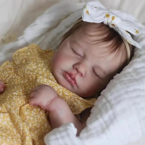 Anano 50 Cm Bebes Reborn De Silicona Cuerpo Entero Realistas Y Reciennacida,Muñeca Silicona Chica Bebe Reborn Realista,Se Puede Lavar A Máquina Se Puede Posar con Accesorios