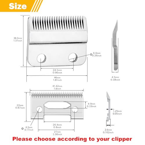 OwnLifeYF Lâminas de substituição de cortador profissional, compatíveis com Wahl Precision de 2 furo
