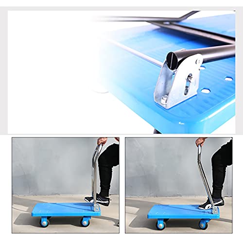 Carretilla plataforma plegable con asas metálicas y ruedas silenciosas miniatura 5