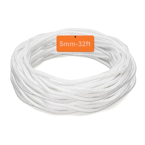 10M Heavy-Duty Pull Starter Cord for Snow Blowers, Lawn Mowers & Chainsaws – 5.0mm Nylon Recoil Rope Starter Cable, Universal Engine Replacement (32.8ft)