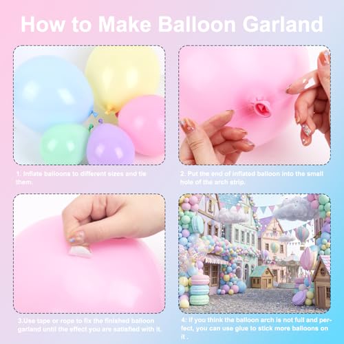 RUBFAC Pastel Balloons Garland Arch Kit, Easter Party Balloon for Birthday Baby Shower Graduation Wedding Gender Reveal Anniversary, 144pcs by rubfac - Used condition - Image 3