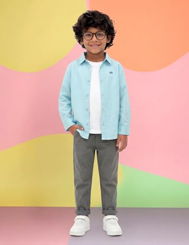 Image of Amazon Brand - Symbol Boys 100% Cotton Casual Shirt | Full Sleeves | Regular Fit | Age 2-14 Years