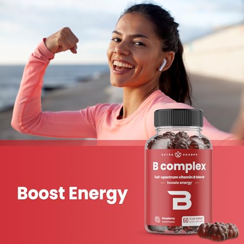 NutraChamps Vitamin B Complex Gummies, Vitamin B Gummies Boosts Energy, B Complex Vitamins B1, B2 (Riboflavin), B3 (Niacin), B5, B6, B7 (Biotin), B9 (Folic Acid), Methyl B12 - Thumbnail 2