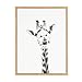 Kate and Laurel Sylvie Giraffe Black and White Portrait Natural Framed Canvas Wall Art by Simon Te Tai
